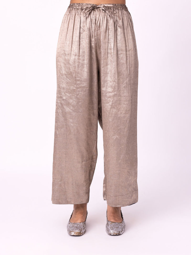 Kimaya Pyjama tissue pyjama/salwar by Shades of India in yellow for women in Singapore