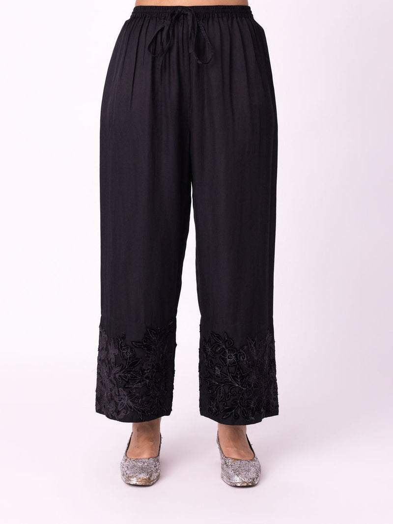 Ruhani Pyjama silk cotton satin pyjama/salwar by Shades of India in black for women in Singapore