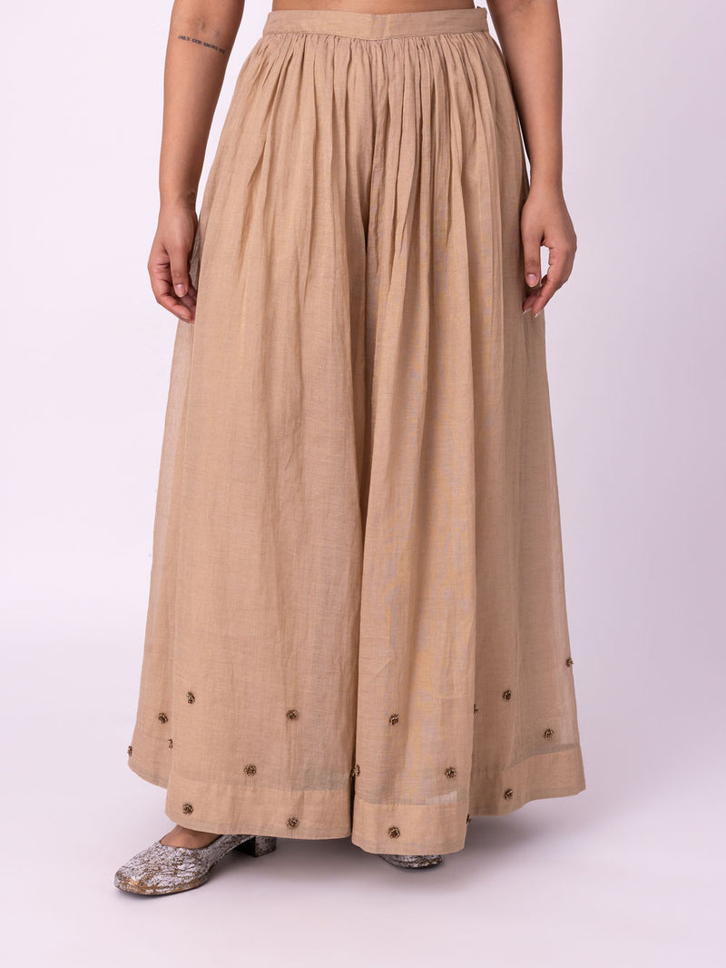 Pesas Sharara tissue pyjama/salwar by Shades of India in stone for women in Singapore