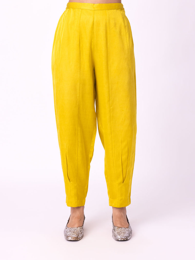 Yana Tulip Pant linen blend pyjama/salwar by Shades of India in yellow for women in Singapore