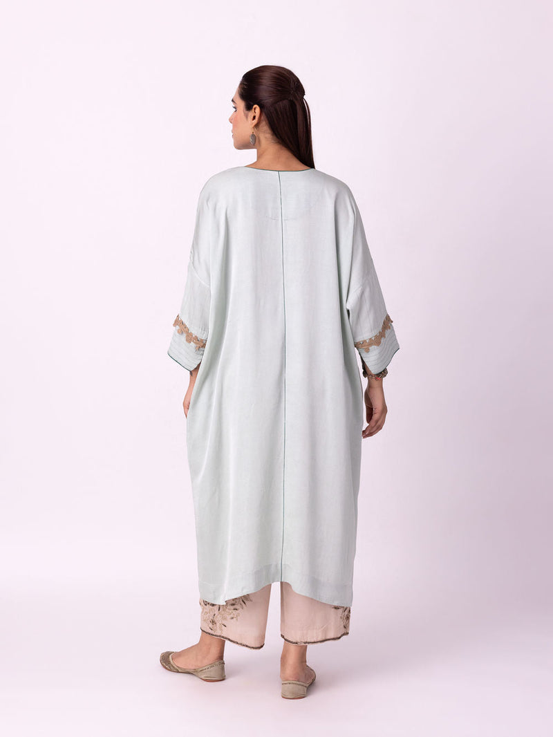 Vakila Kaftan linen blend indo-western by Shades of India in blue for women in Singapore