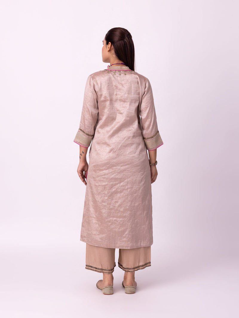 Indela Kurta tissue kurta/kurta set by Shades of India in nude for women in Singapore