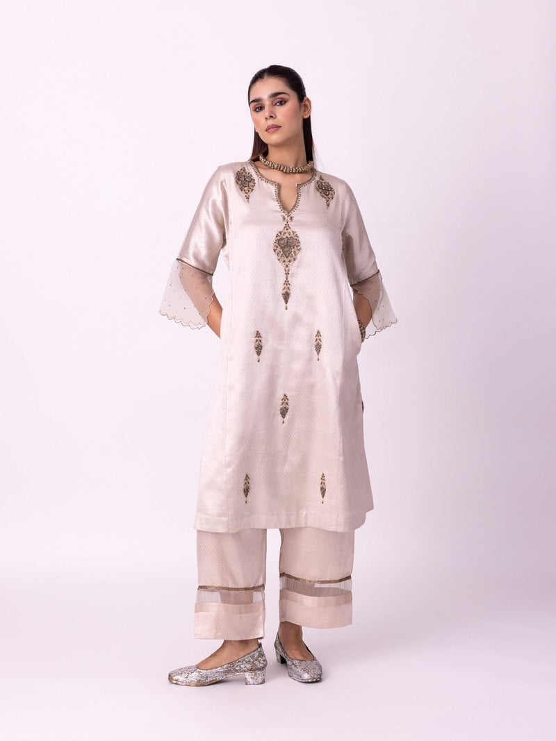 Khaab Kurta mushroo kurta/kurta set by Shades of India in beige for women in Singapore