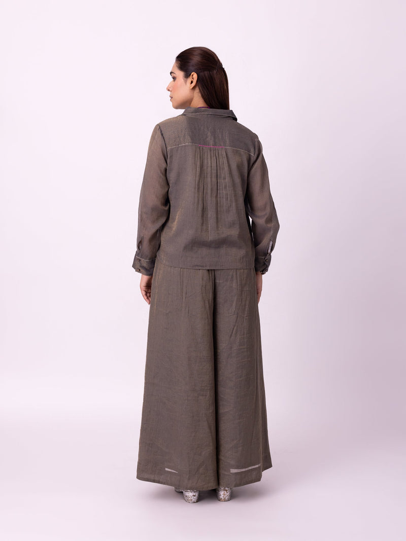 Asni Shirt tissue indo-western by Shades of India in blue for women in Singapore