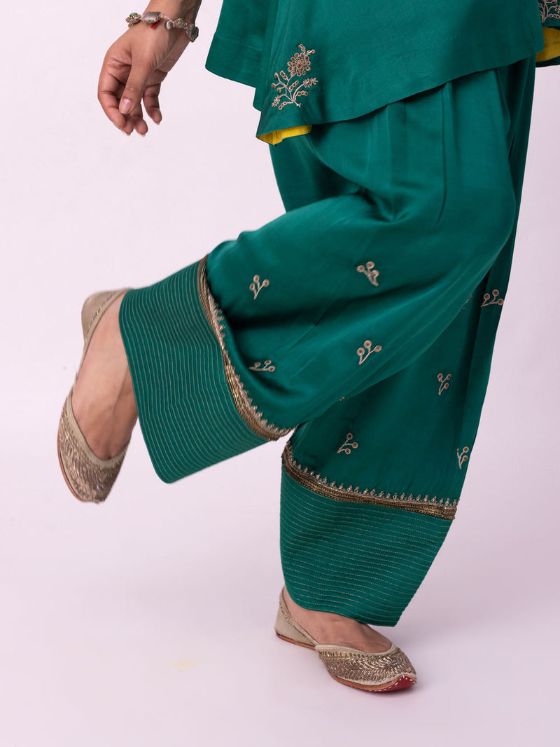 Reejh Short Kurta linen blend kurta/kurta set by Shades of India in green for women in Singapore