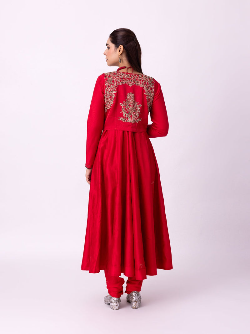 Kurpasa Kurta chanderi kurta/kurta set by Shades of India in red for women in Singapore