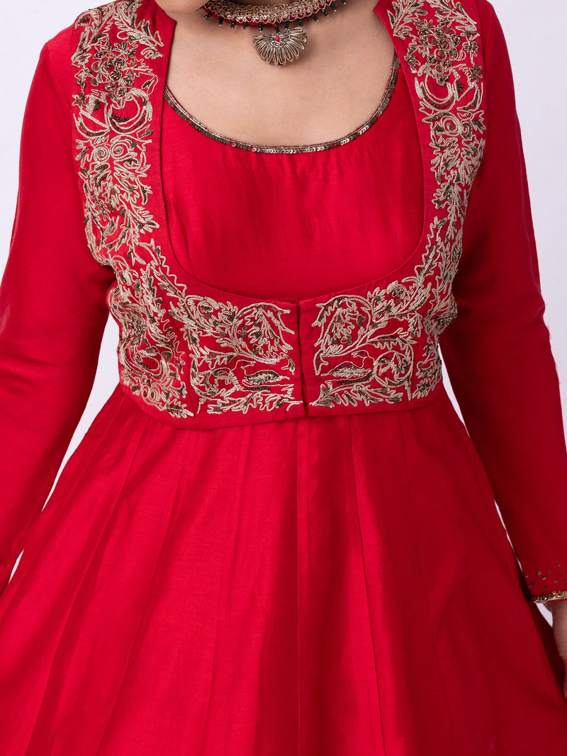 Kurpasa Kurta chanderi kurta/kurta set by Shades of India in red for women in Singapore