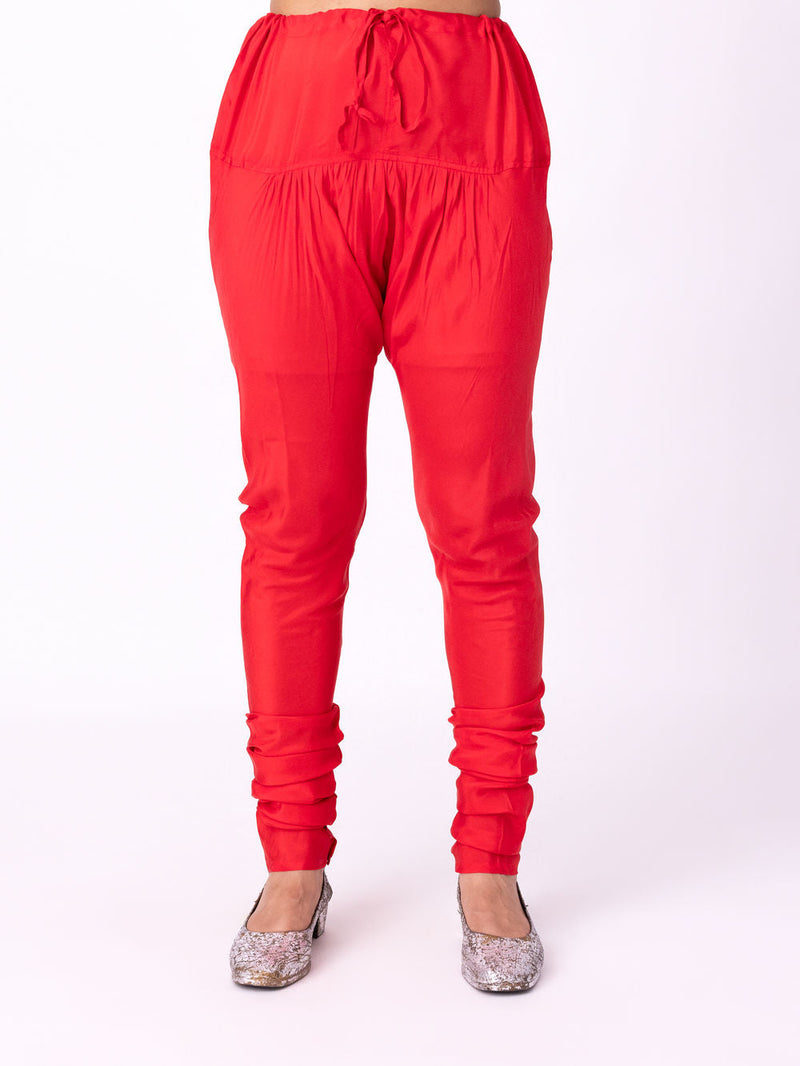 Chunat Churidaar silk pyjama/salwar by Shades of India in red for women in Singapore