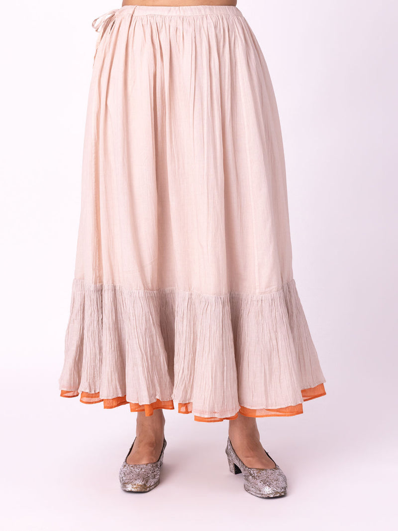 Ghagri Skirt chanderi lehenga sets by Shades of India in beige for women in Singapore