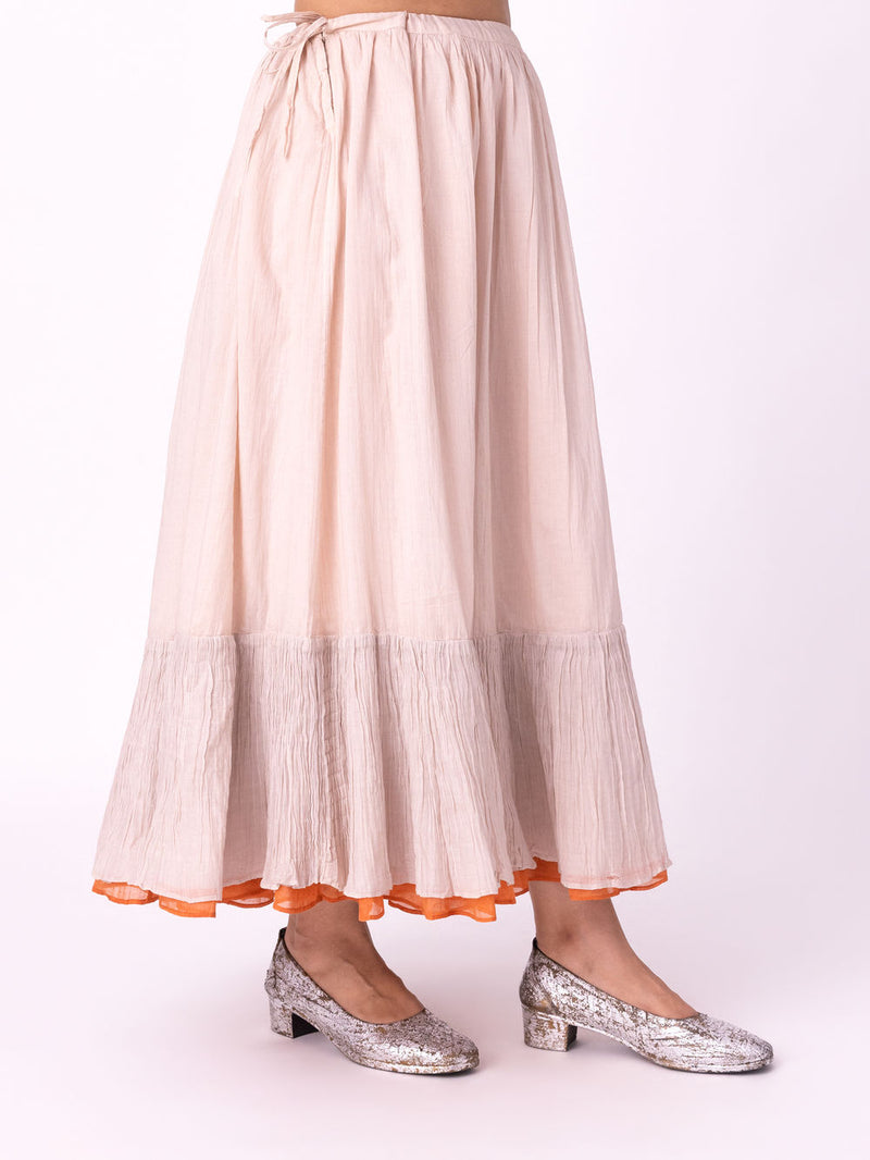 Ghagri Skirt chanderi lehenga sets by Shades of India in beige for women in Singapore