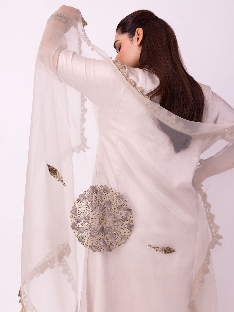 Kavan Dupatta organza dupatta by Shades of India in beige for women in Singapore