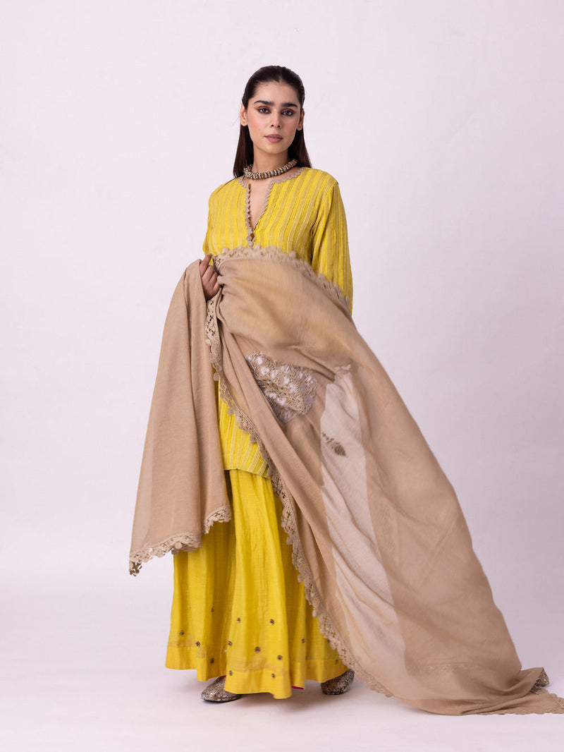 Viyana Dupatta tissue dupatta by Shades of India in grey for women in Singapore