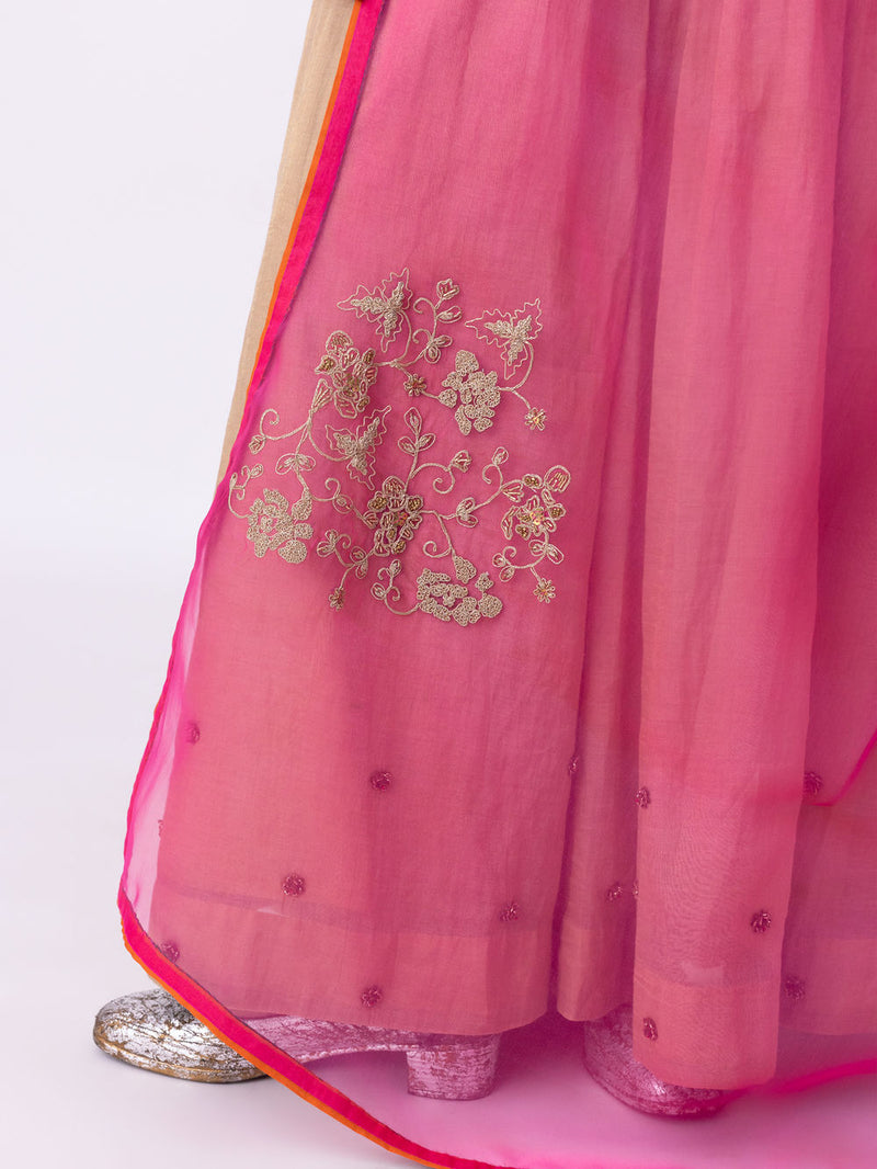 Baano Dupatta organza dupatta by Shades of India in rani pink for women in Singapore