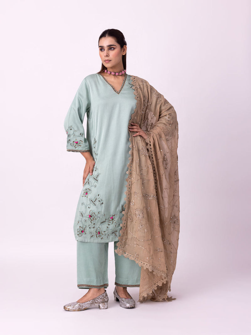 Zubi Dupatta tissue dupatta by Shades of India in grey for women in Singapore