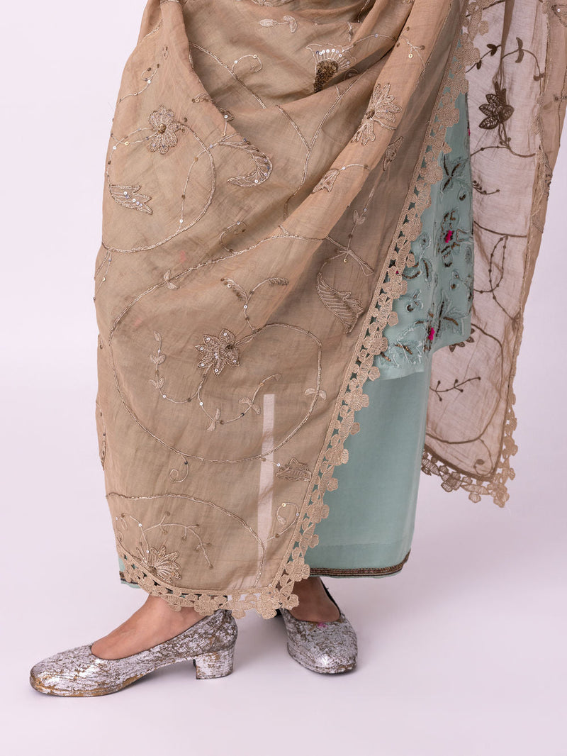 Zubi Dupatta tissue dupatta by Shades of India in grey for women in Singapore