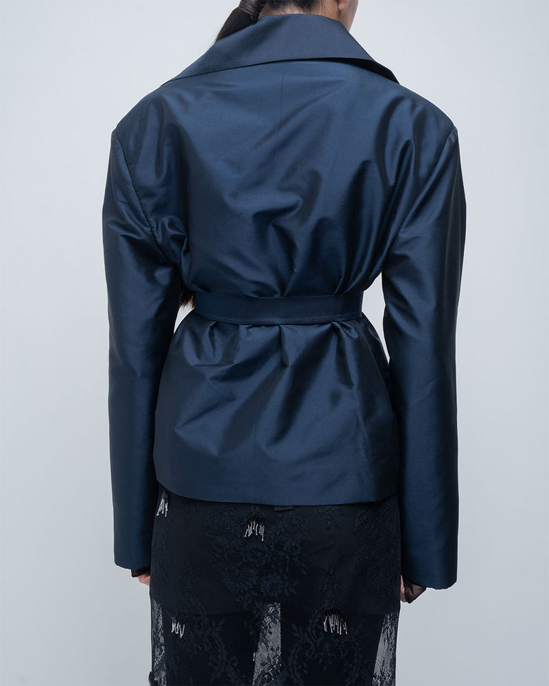 Zelie Jacket viscose jacket/overlay by Leh Studios in blue for women in Singapore