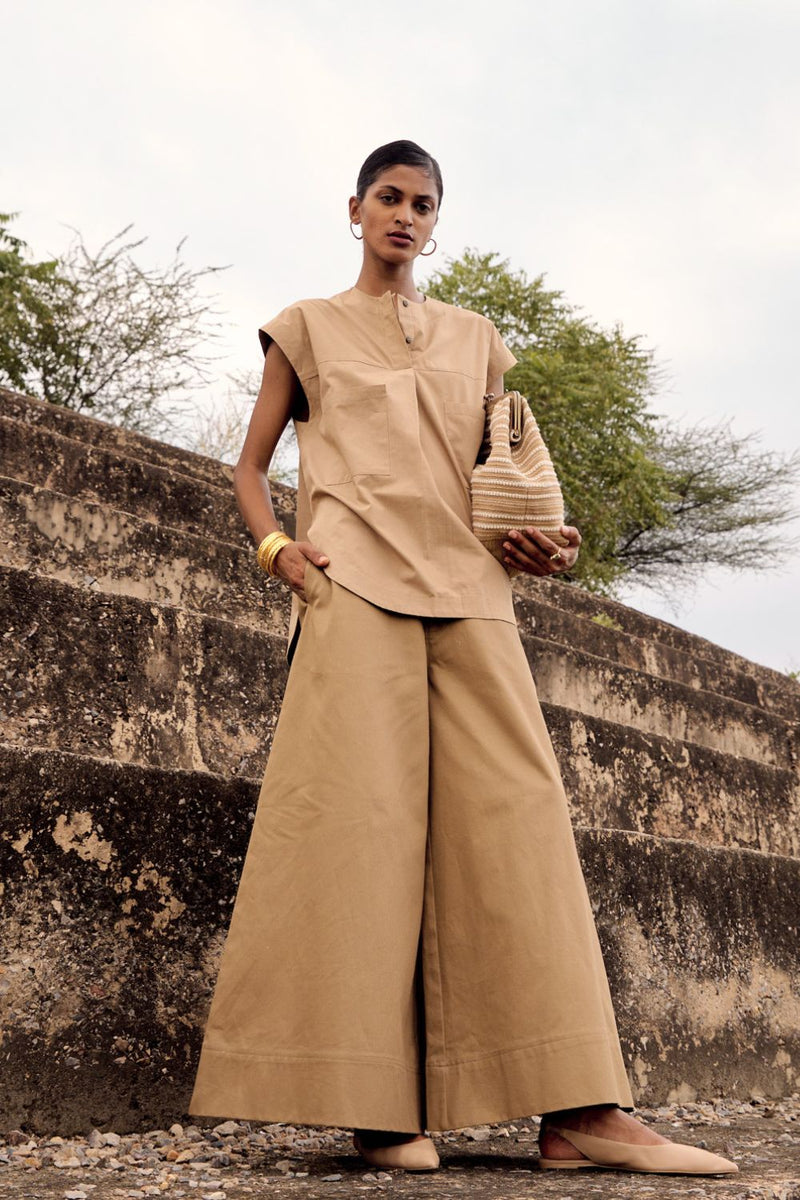 Wood rail co-ord set poplin by Khara Kapas for women in Singapore
