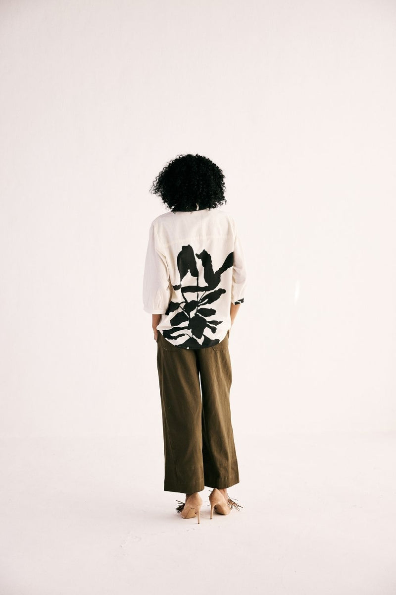 OLIVE TROUSERS twill by Khara Kapas in green for women in Singapore