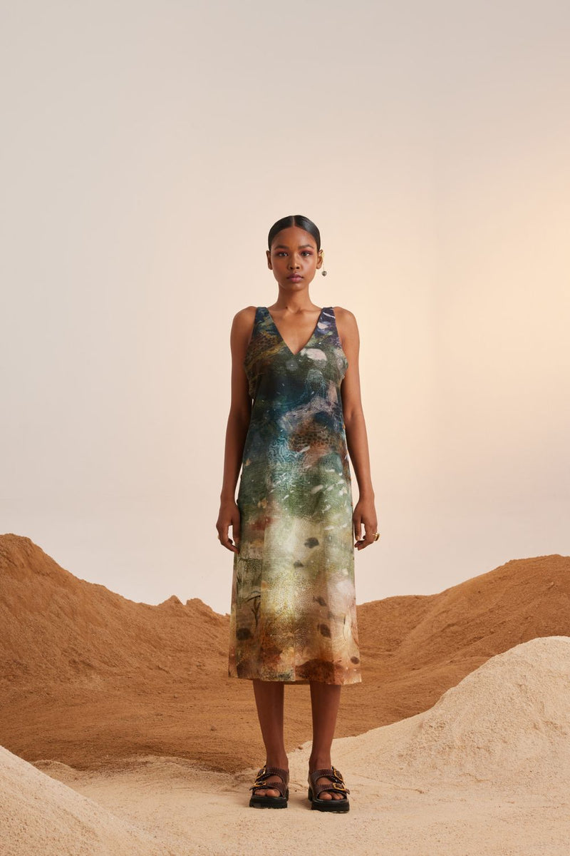 Zen Dress-Underwater rayon Dress by CORD for women in Singapore