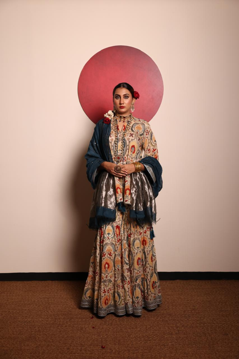 Suzaani Print Gharara & Kurti Set