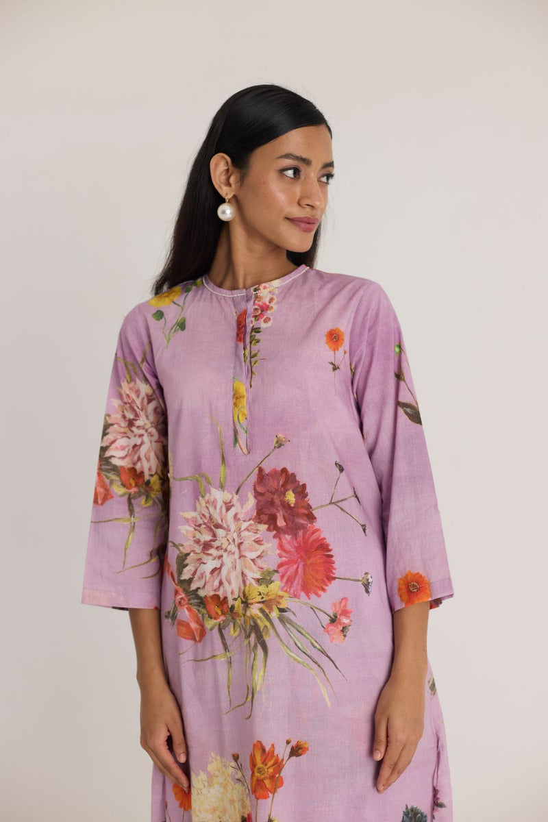 GIGGLE BERRY LONG KURTA SET cotton by Yam for women in Singapore
