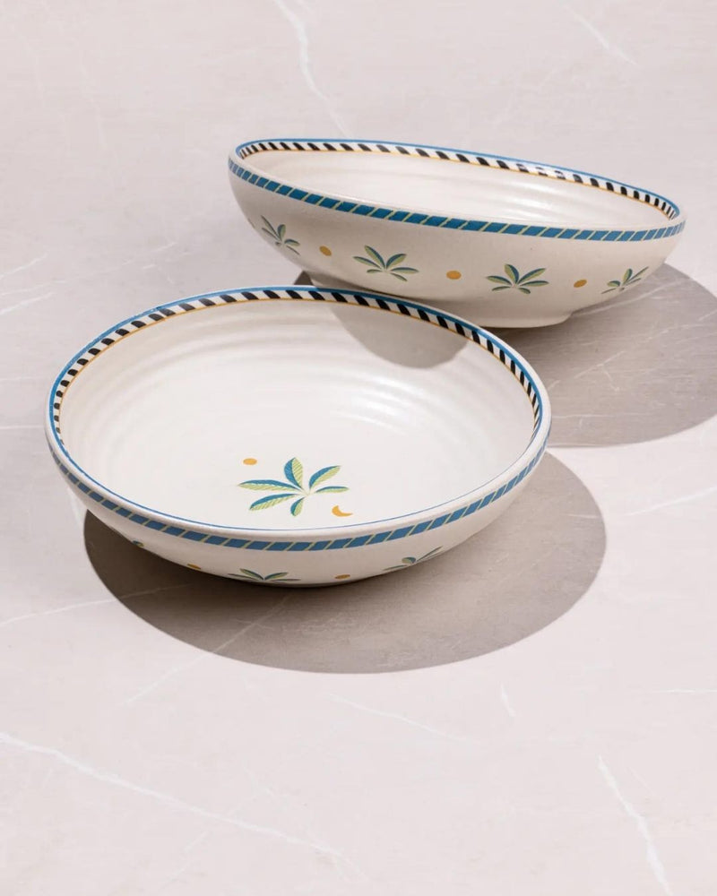 Mirissa Shallow Bowls - set of 2 linen by Gado Living for in Singapore