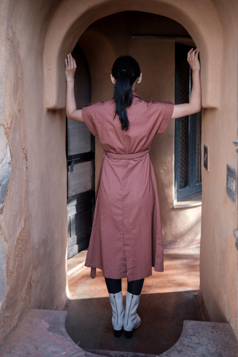 Harajuku Trench-Copper cotton by The Terra Tribe for women in Singapore
