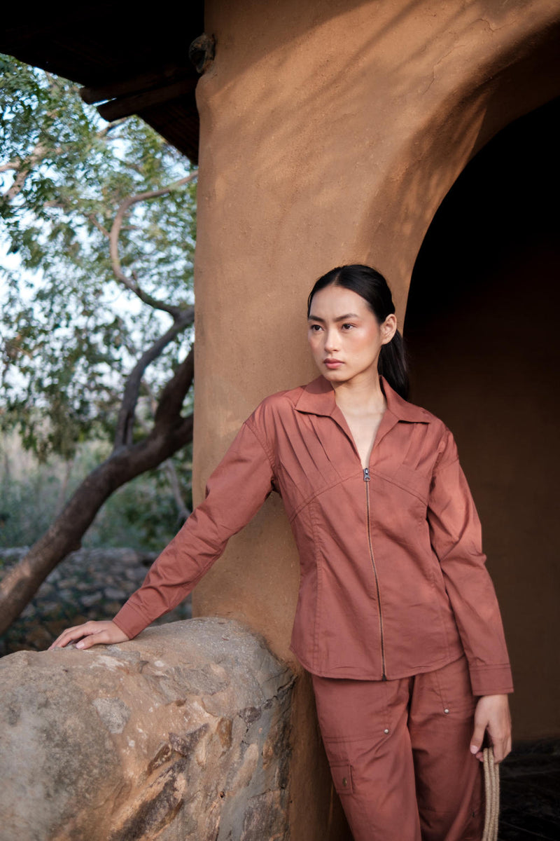 Saigon Parachute Pants-Copper cotton by The Terra Tribe for women in Singapore
