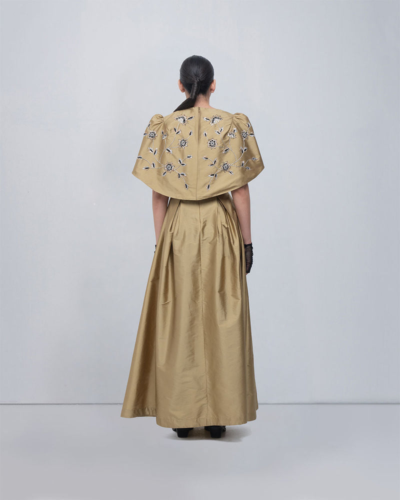 Flavia Dress viscose by Leh Studios in golden for women in Singapore