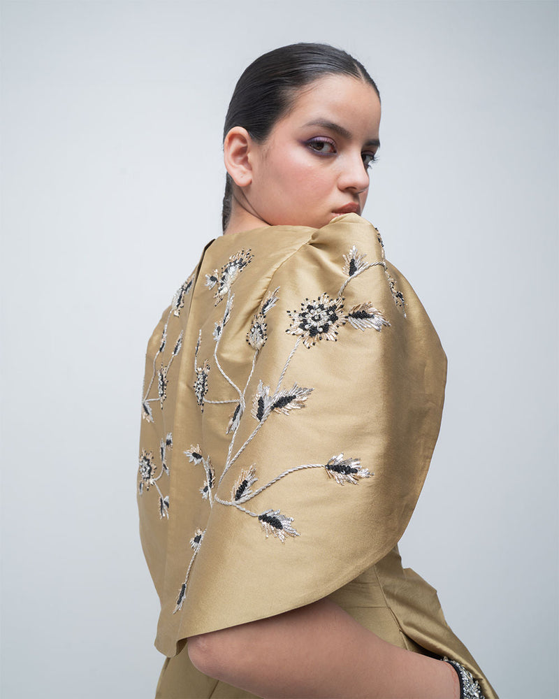 Flavia Dress viscose by Leh Studios in golden for women in Singapore