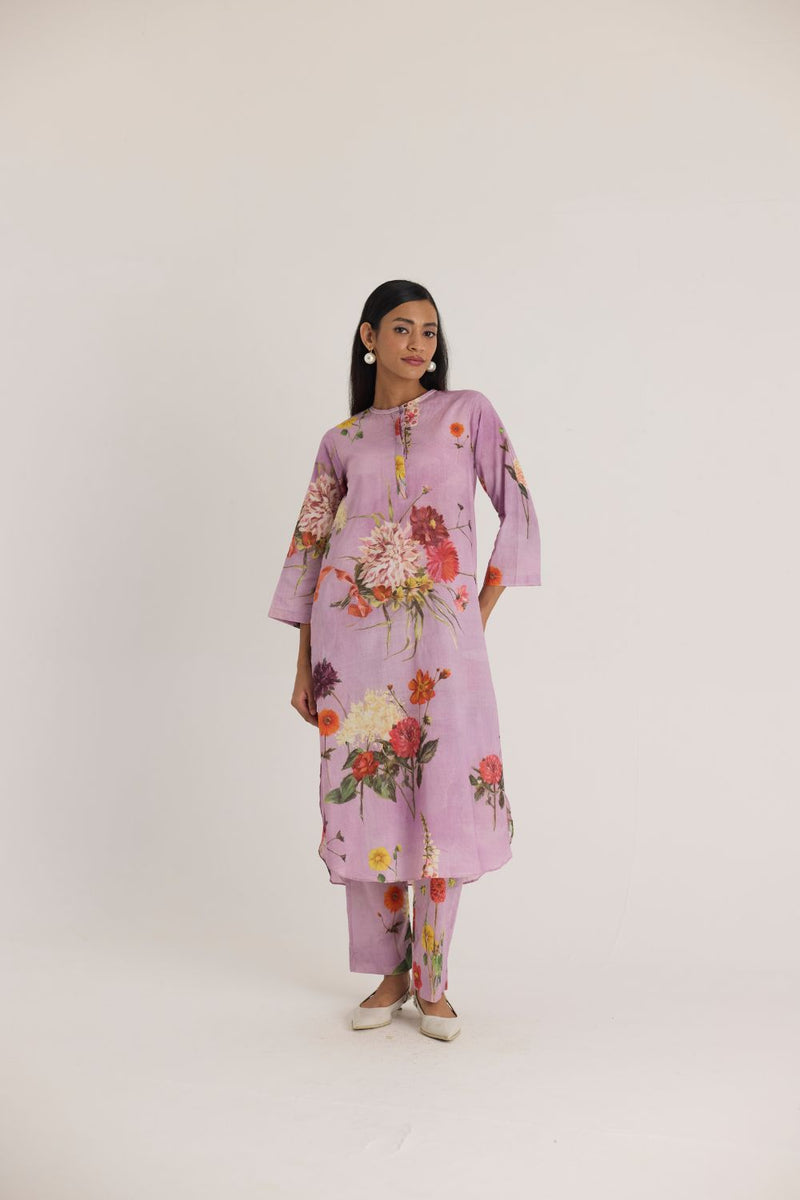 GIGGLE BERRY LONG KURTA SET cotton by Yam for women in Singapore