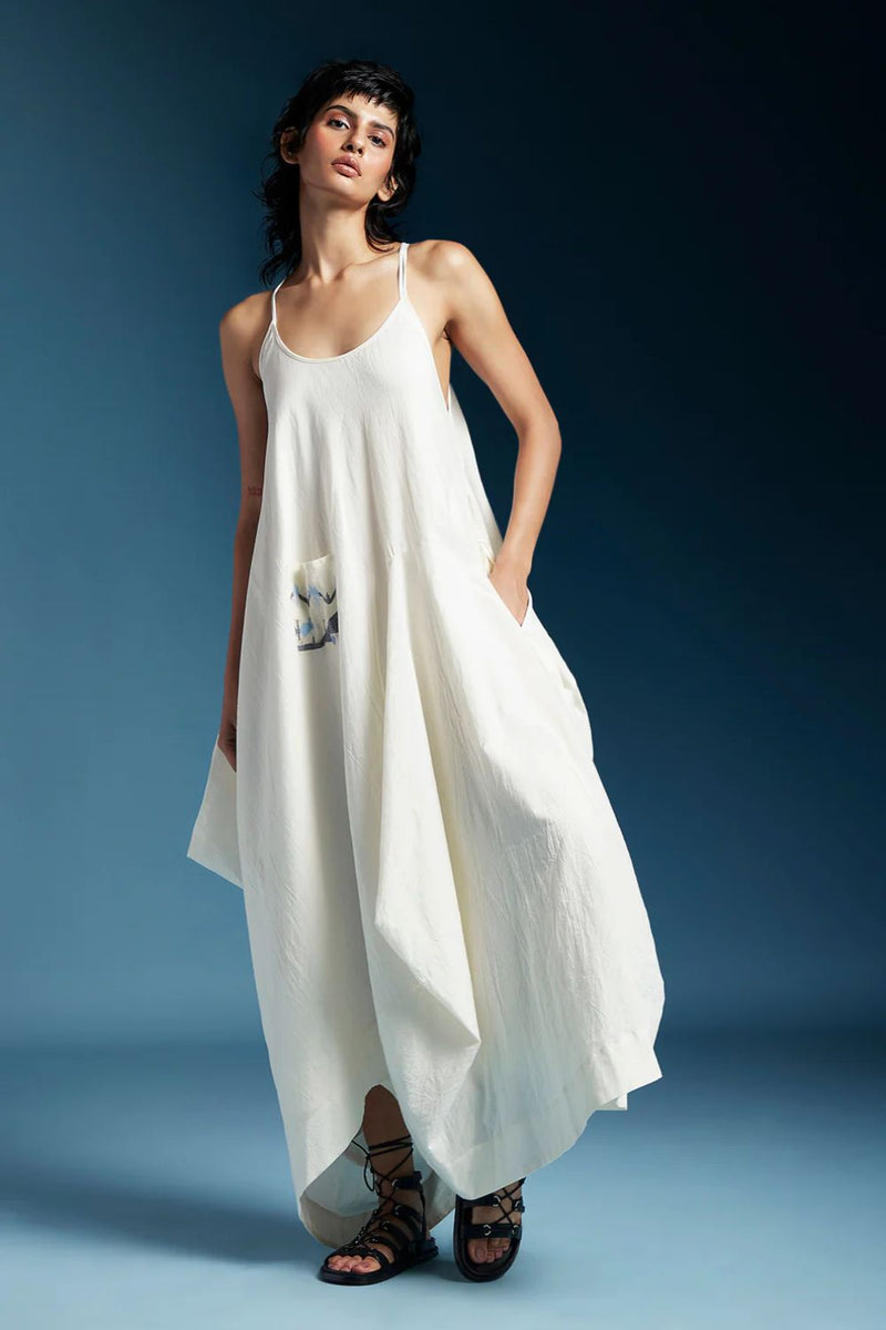 Amanda Dress-White cotton by Chola in white color for women in Singapore