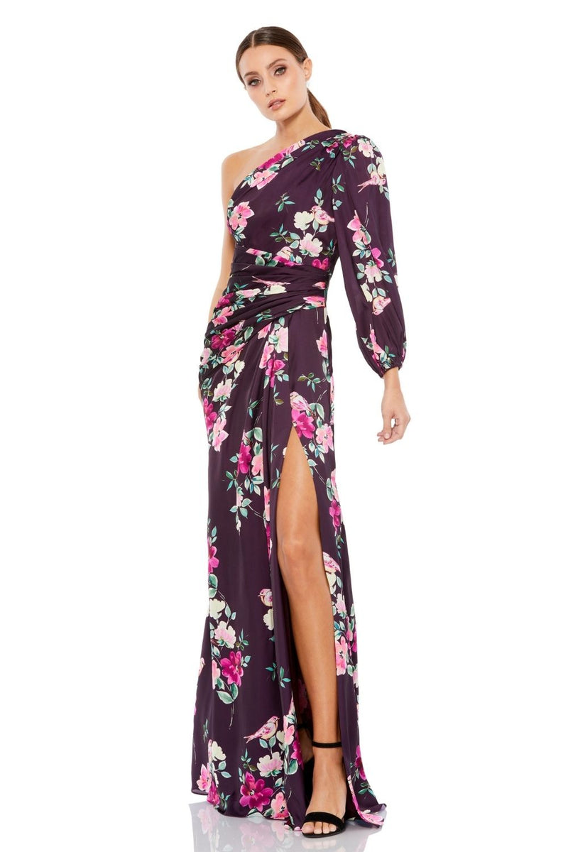 MD-2634 One Shoulder Gown-Purple by Mac Duggal in purple color for women in Singapore