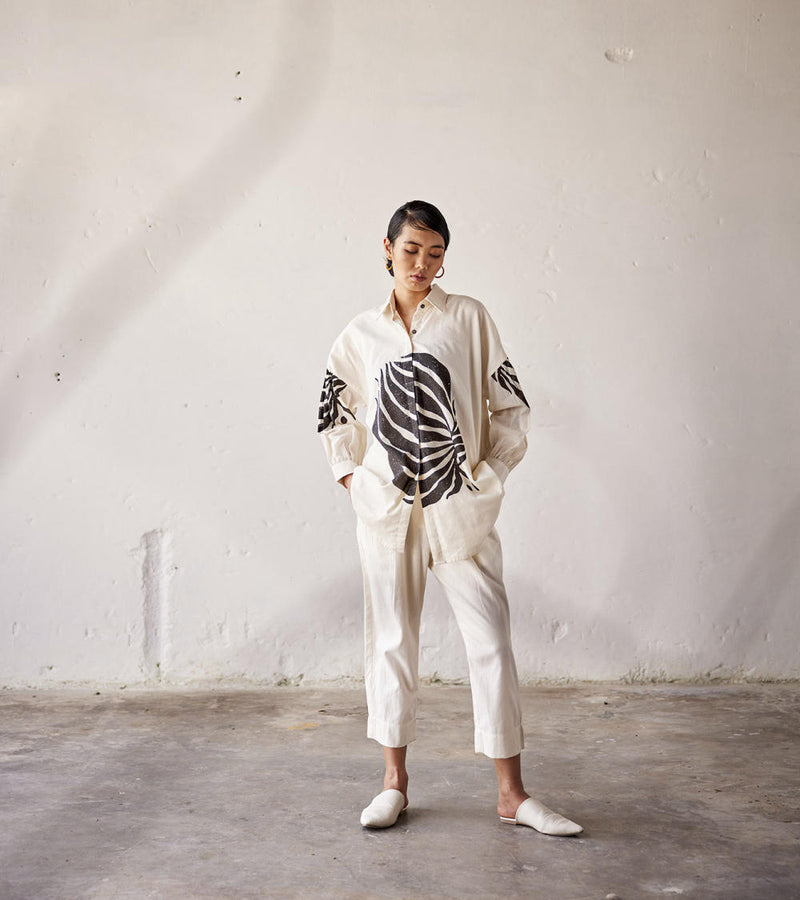Summer Fling Co-ord set cotton Co-ord Sets by Khara Kapas in white for women in Singapore