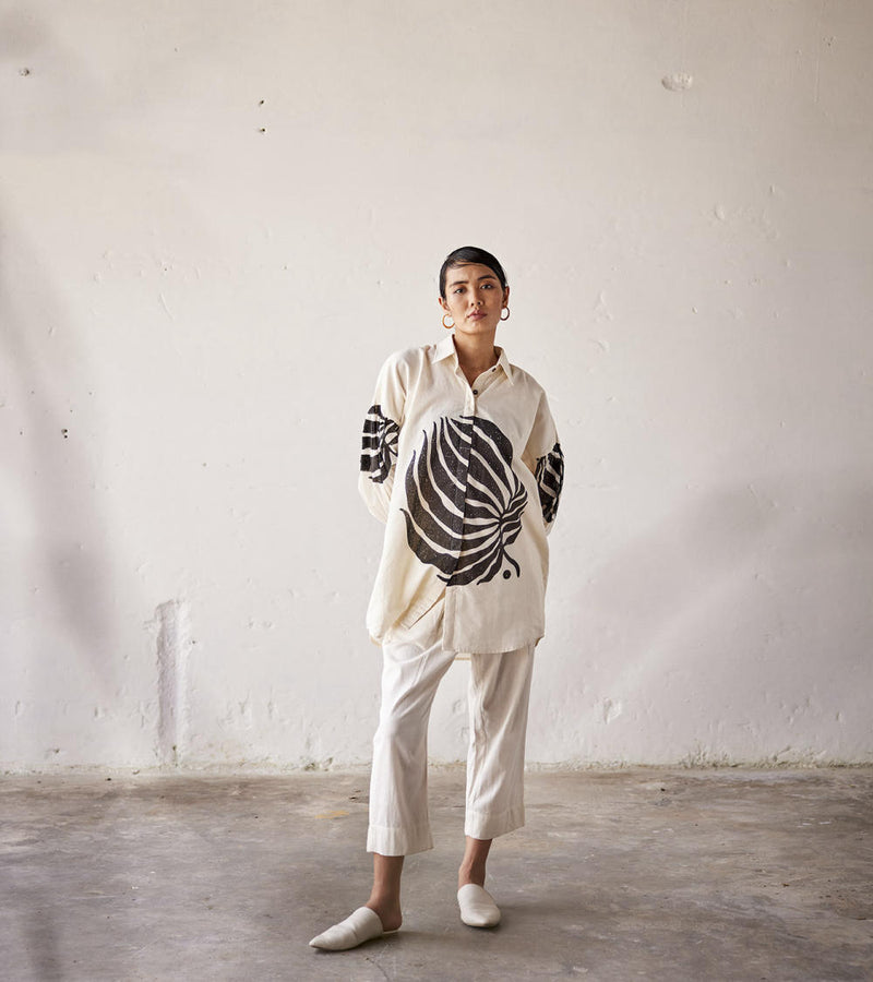 Summer Fling Co-ord set cotton Co-ord Sets by Khara Kapas in white for women in Singapore