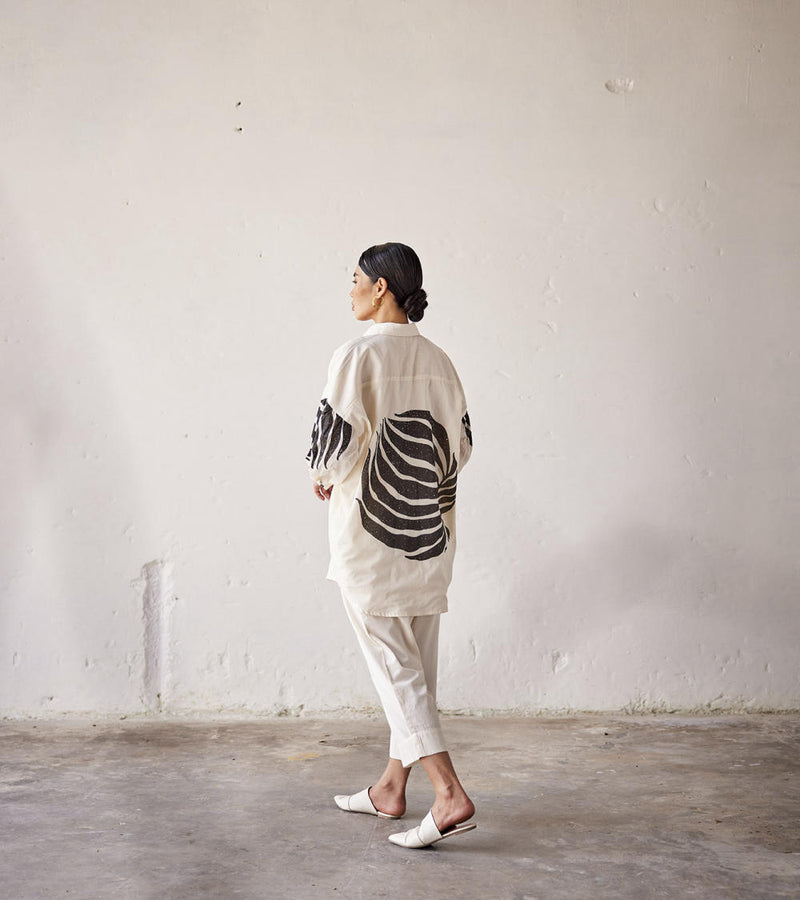 Summer Fling Co-ord set cotton Co-ord Sets by Khara Kapas in white for women in Singapore