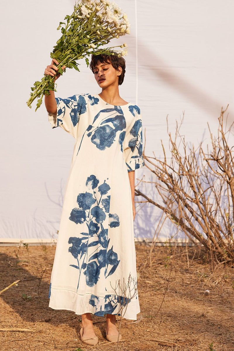 Blue Bliss cotton by Khara Kapas in white for women in Singapore