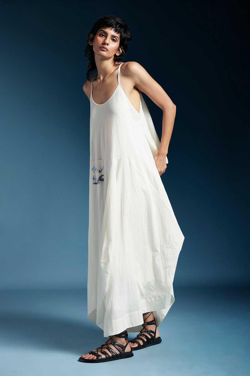 Amanda Dress-White cotton by Chola in white color for women in Singapore