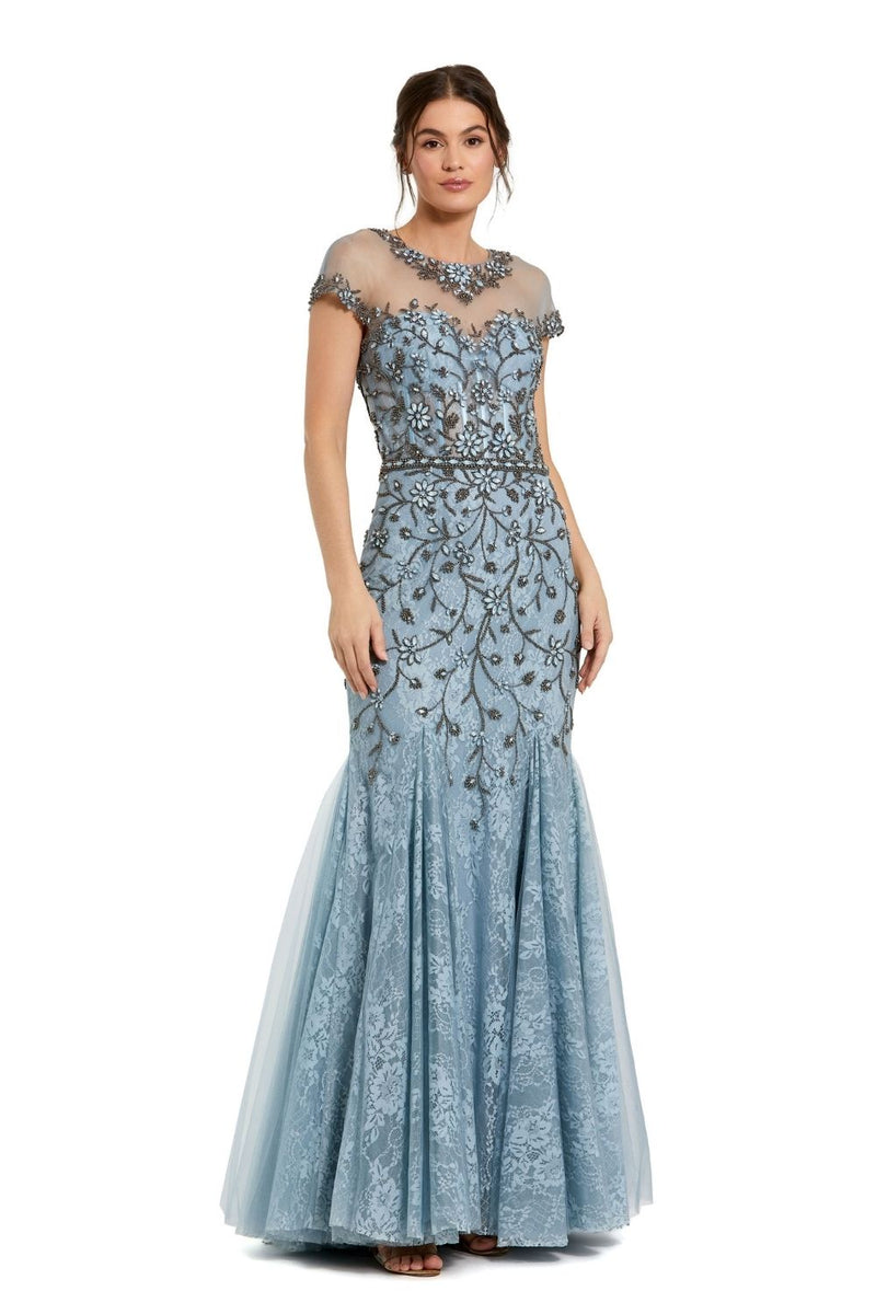 MD-2239 Flared Gown-Blue by Mac Duggal in blue color for women in Singapore