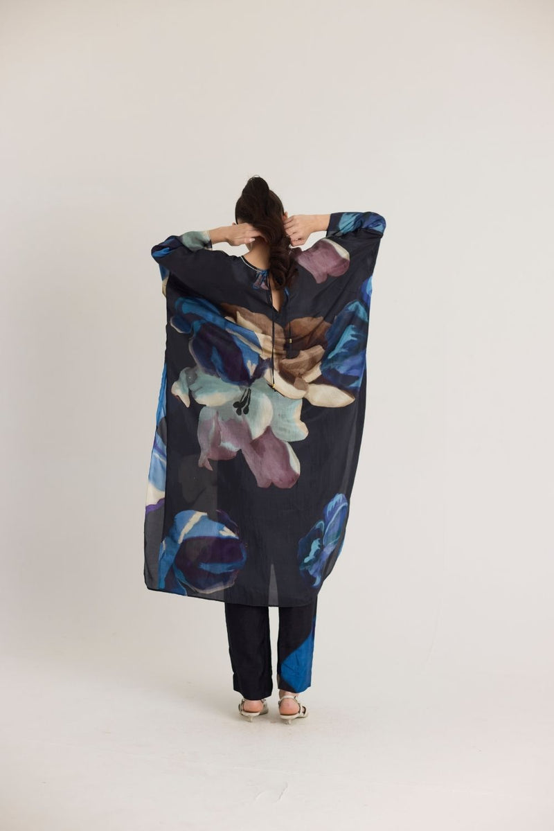 ROCCO SILK KAFTAN SET silk by Yam in black color for women in Singapore