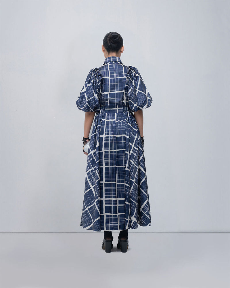 Poppy Dress viscose by Leh Studios in blue, beige for women in Singapore