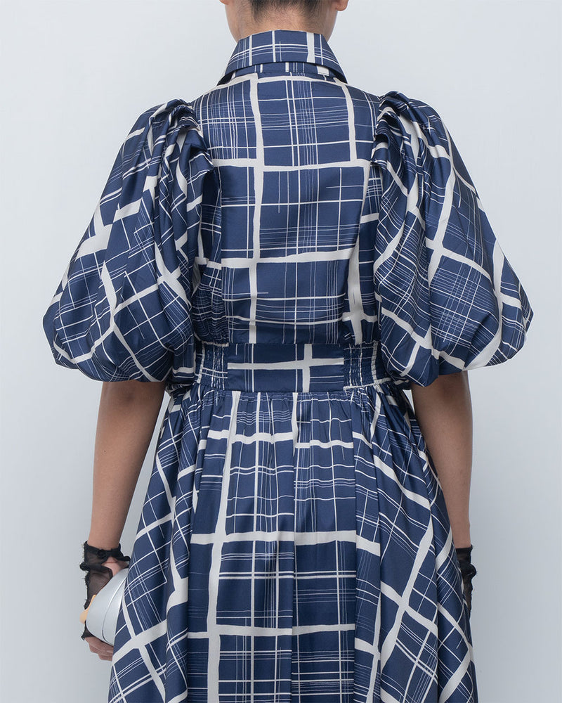 Poppy Dress viscose by Leh Studios in blue, beige for women in Singapore