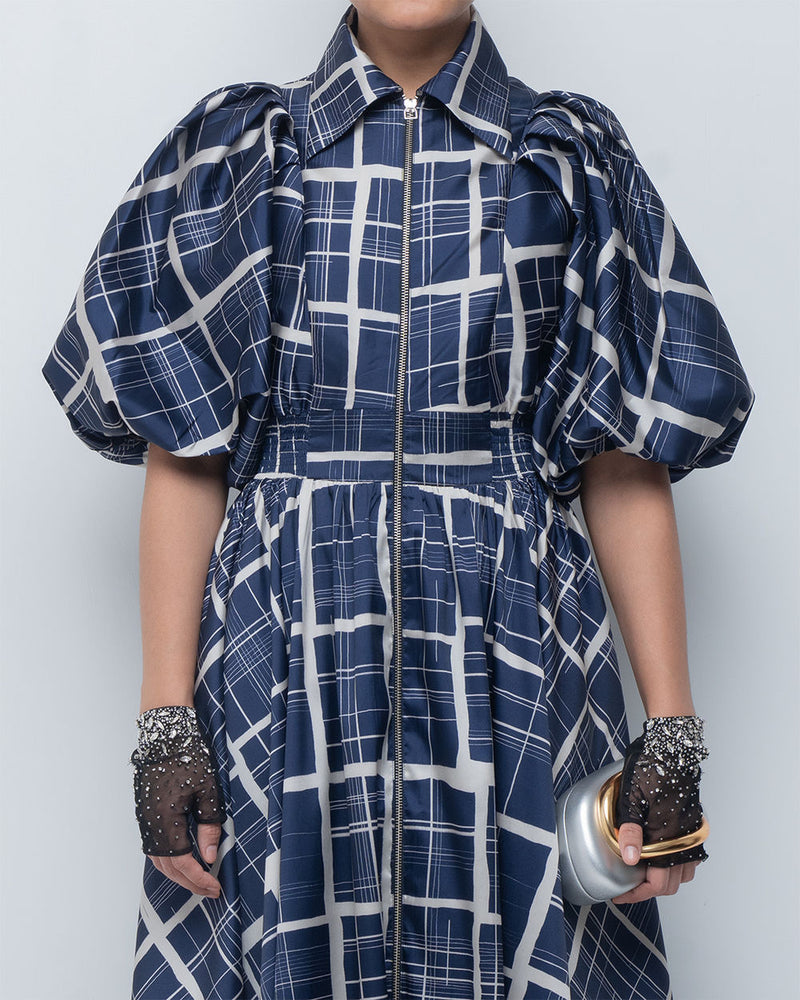 Poppy Dress viscose by Leh Studios in blue, beige for women in Singapore