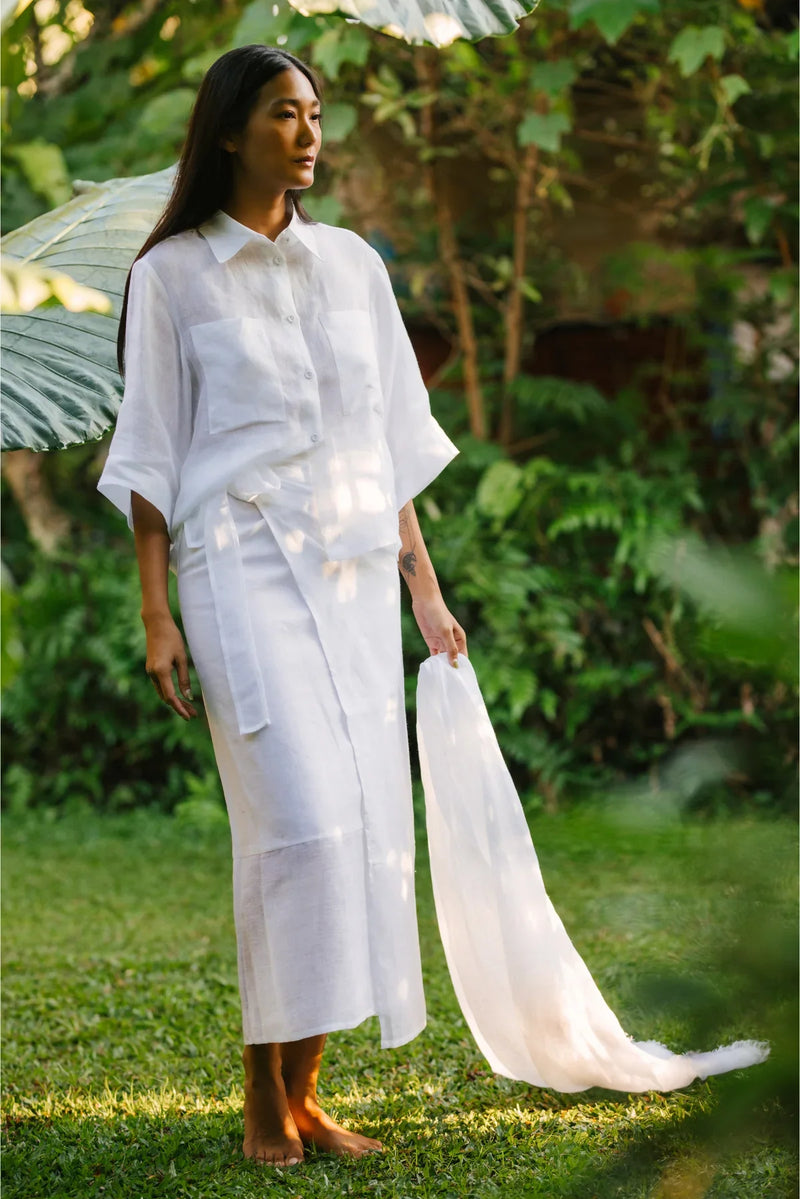 BINDU WRAP SET linen Buy BINDU WRAP SET from C&W | Co-Ord Sets for Women by Ituvana in black color for women in Singapore