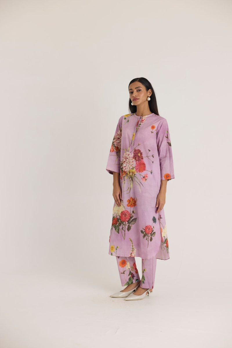 GIGGLE BERRY LONG KURTA SET cotton by Yam for women in Singapore