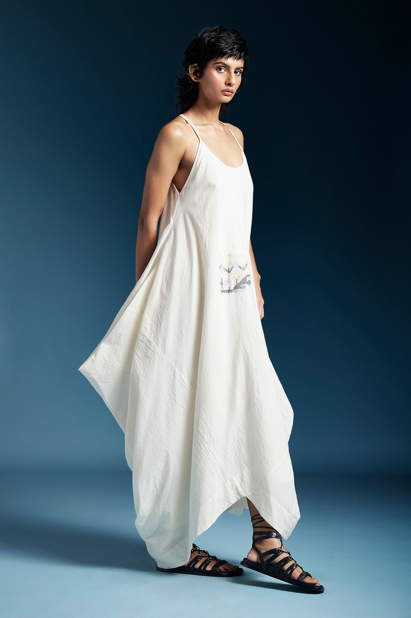 Amanda Dress-White cotton by Chola in white color for women in Singapore