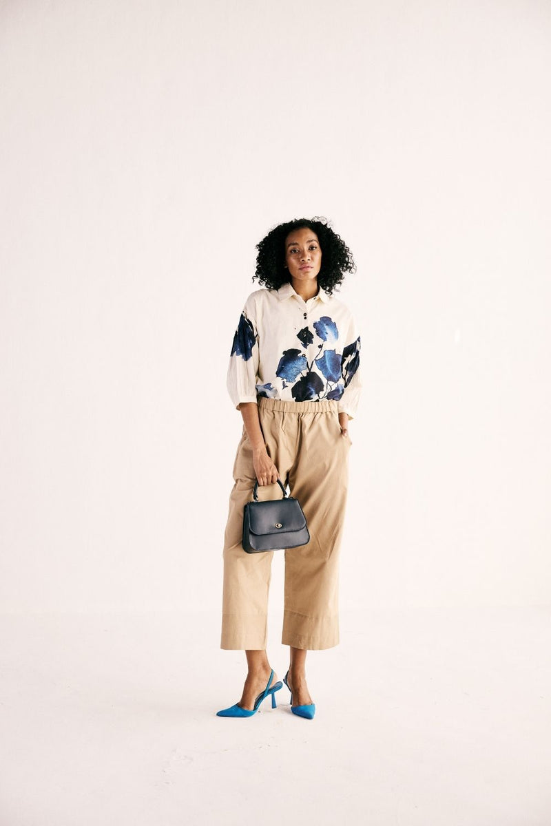 BLUE ORCHID DREAM SHIRT cotton by Khara Kapas for women in Singapore