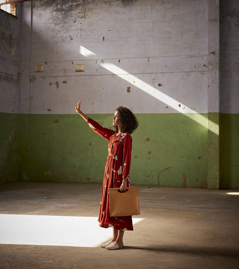 Golden hour Dress cotton Dresses by Khara Kapas in red for women in Singapore