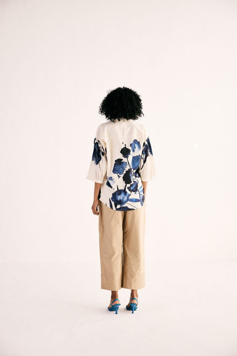 BLUE ORCHID DREAM SHIRT cotton by Khara Kapas for women in Singapore