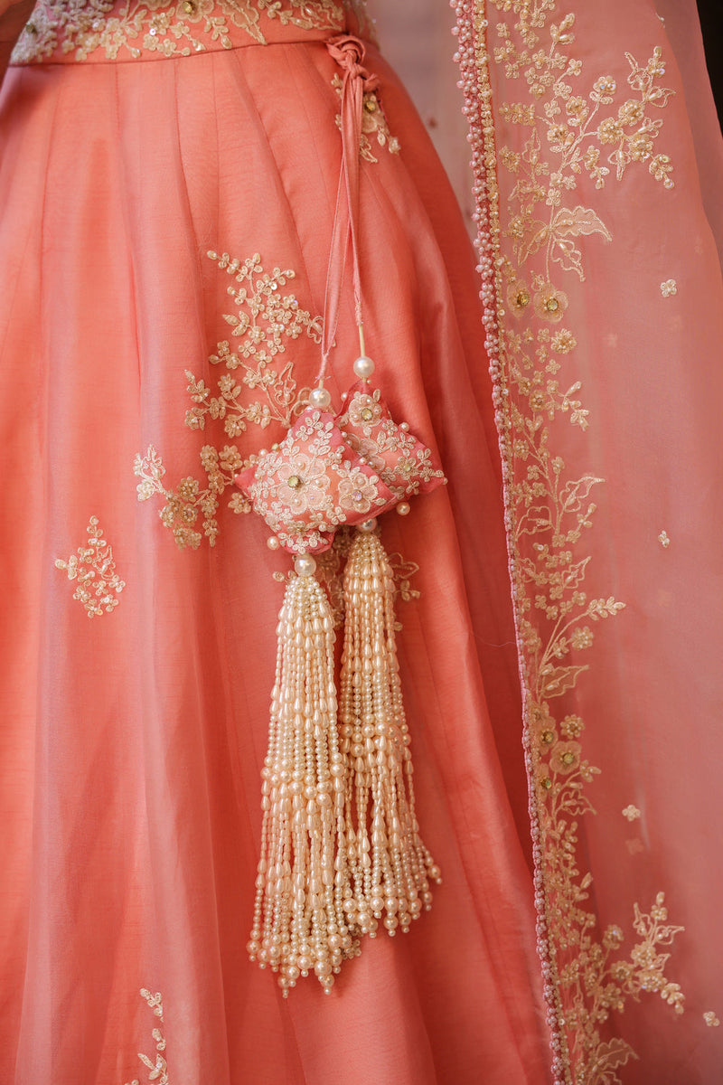 Vaayu Pink Guldasta Lehenga Set organza lehenga sets by Niti Bothra in pink for women in Singapore